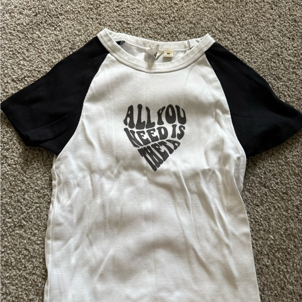 Women’s Black and White Kappa Alpha Theta Baby Graphic Tee